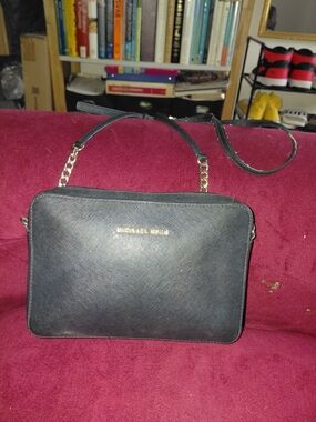 Michael Kors Black Saffiano Crossbody with Gold Hardware